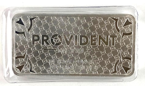 Provident Metal 10 oz .999 Fine Silver Ingot/ Bar