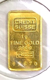 Credit Suisse  1 Gram .999 Fine Gold Ingot/ Bar