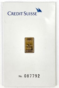 Credit Suisse 1 Gram .999 Fine Gold Ingot/ Bar