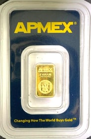 APMEX 1 Gram .999 Fine Gold Ingot/ Bar