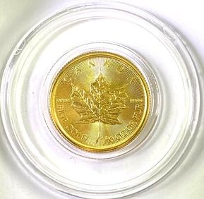2022 Canada $5 Maple Leaf 1/10 oz .9999 Fine Gold Coin