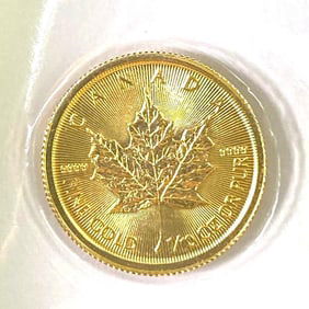 2018 Canada $5 Maple Leaf 1/10 oz .9999 Fine Gold Coin