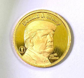 RARE Donald J. Trump 45th President The White House 1/4 oz .9999 Gold Round: Donald J. Trump 45th President The White House 1/4 oz .9999 Gold Round