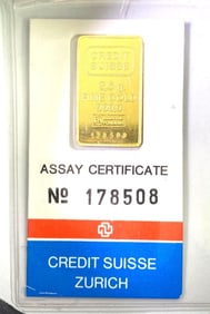 Valcambi Credit Suisse 2.5 Gram .999 Fine Gold Ingot/ Bar