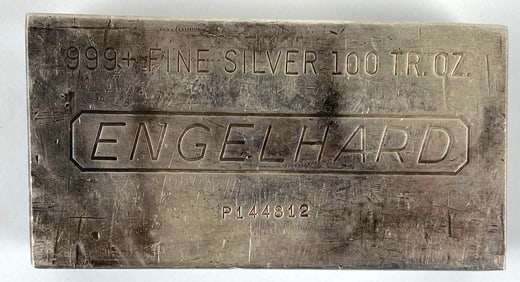 Engelhard 100 oz .999 Fine Silver Ingot/ Bar