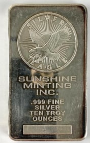 Sunshine Minting Silver Eagle 10 oz .999 Fine Silver Ingot/Bar