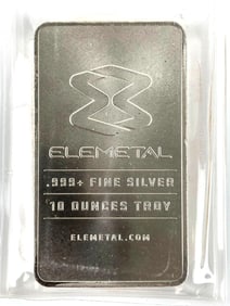 Elemental 10 oz .999 Fine Silver Ingot/ Bar