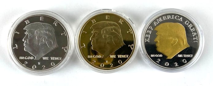 Group of 3 2020 Donald J Trump Commemorative Coins