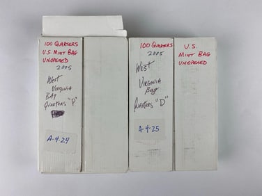Group of 200 2005 US Mint West Virginia Quarters and More