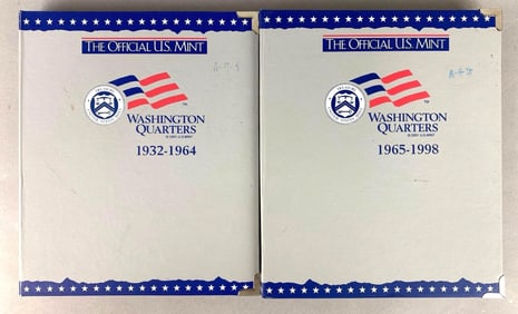 Group of 129 US Washington Quarter in U.S. Mint Folders-68 Silver Quarters