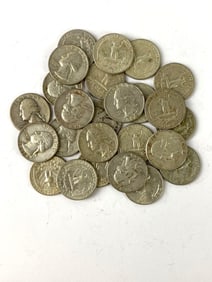 Group of 25 Us Mint Washington Silver Quarters