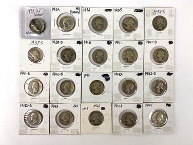 Group of 20 US Mint Washington Silver Quarters