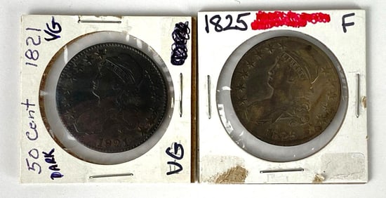Group of 2 Capped Bust Half Dollars