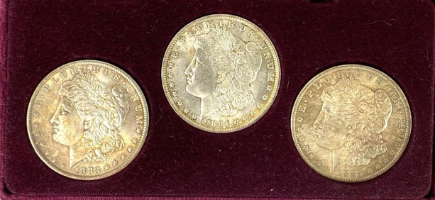 Group of 3 New Orleans Morgan Silver Dollars Collection
