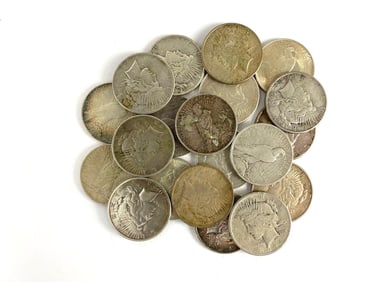 Group of 20 US Peace Silver Dollars