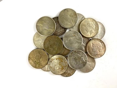 Group of 20 US Peace Silver Dollars