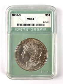 1880 S NTC Graded MS 64 Us Morgan Silver Dollar