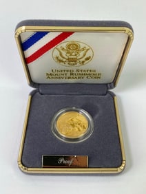 1991 US Mint Mount Rushmore $5 1/4 oz Gold Proof Coin
