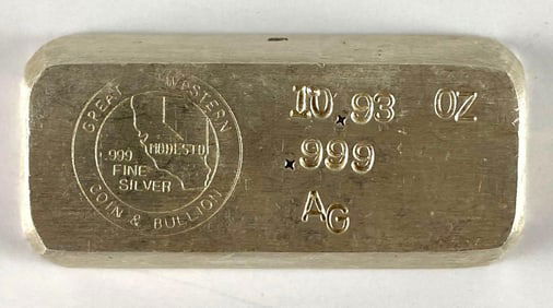 Great Western 10.93 oz . 999 Silver Ingot/ Bar