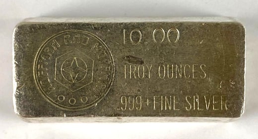 Hoffman and Hoffman 10 oz . 999 Fine Silver Ingot/ Bar