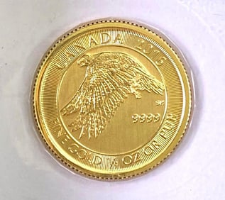 2016 Canada $10 White Falcon 1/4 oz .9999 Fine Gold Coin