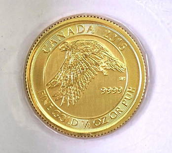 2016 Canada $10 White Falcon 1/4 oz .9999 Fine Gold Coin: 2016 Canada $10 White Falcon 1/4 oz .999 Fine Gold Coin