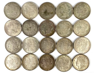 Group of 20 $1 US Morgan Silver Dollars