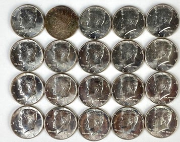 Group of 20 1964 US Kennedy Silver Half-Dollars