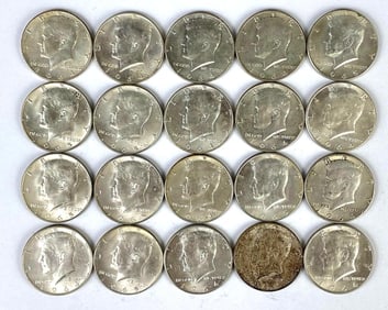 Group of 20 1964-1965 US Kennedy Silver Half-Dollars