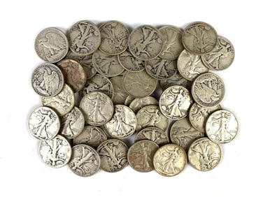 Group of 40 Walking Liberty Silver Half Dollars