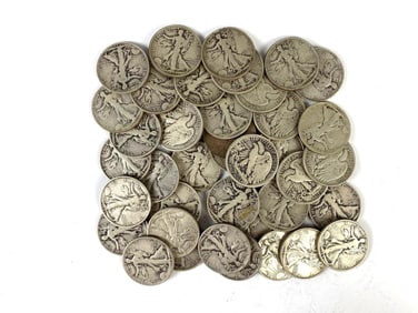 Group of 40 Walking Liberty Silver Half Dollars