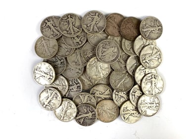 Group of 40 Walking Liberty Silver Half Dollars