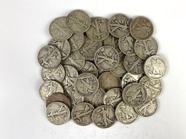 Group of 36 Walking Liberty Silver Half Dollars