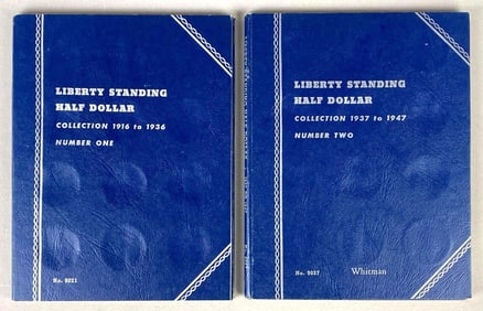 Group of 2 Standing Liberty Half Dollar Whitman Folders