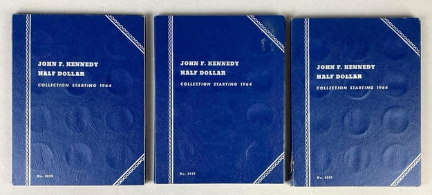 Group of 3 US John F. Kennedy Silver Half Dollar Whitman Folders