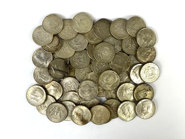 Group of 52 US Kennedy Half Dollars 40% silver