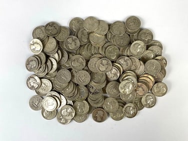 Group of 163 US Washington Silver Quarters