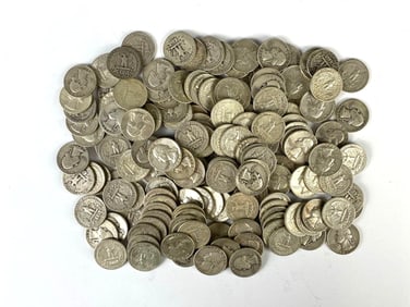 Group of 160 US Washington Silver Quarters