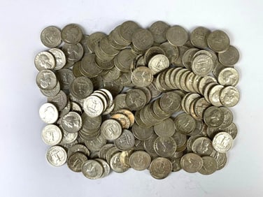 Group of 160 US Washington Silver Quarters