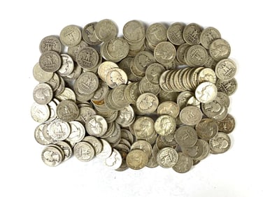 Group of 160 US Washington Silver Quarters