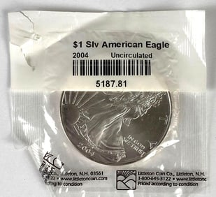 2004 US American Eagle Uncirculated 1oz Silver Coin