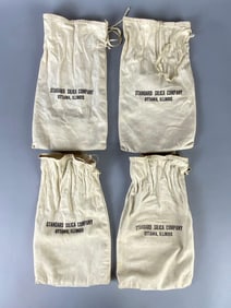 Group of 4 Ottawa IL Standard Silica Company Coin Bags