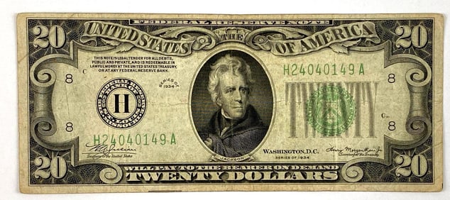 1934 $20 Green Seal Federal Reserve Note