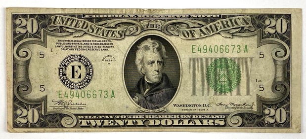 1934 A $20 Green Seal Federal Reserve Note