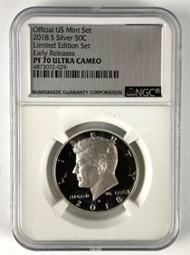 NGC Graded 2018 S US Kennedy Silver Half Dollar PF 70