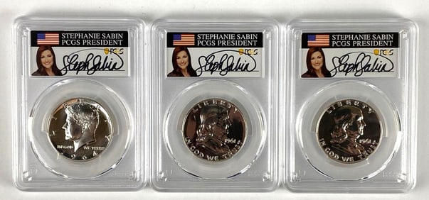 Group of 3 PCGS Signed Graded Half Dollars