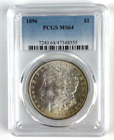 PCGS Graded 1896 US $1 Morgan Silver Dollar MS64