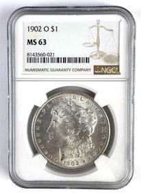 NGC Graded 1902-O US $1 Morgan Silver Dollar MS63