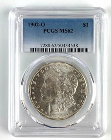 PCGS Graded 1902-O US $1 Morgan Silver Dollar MS62