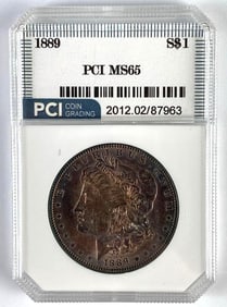PCI Graded 1889 US $1 Morgan Silver Dollar MS65